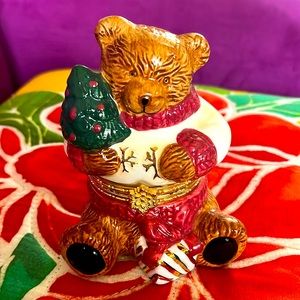 VTG Charter Club Xmas Porcelain Bear Box